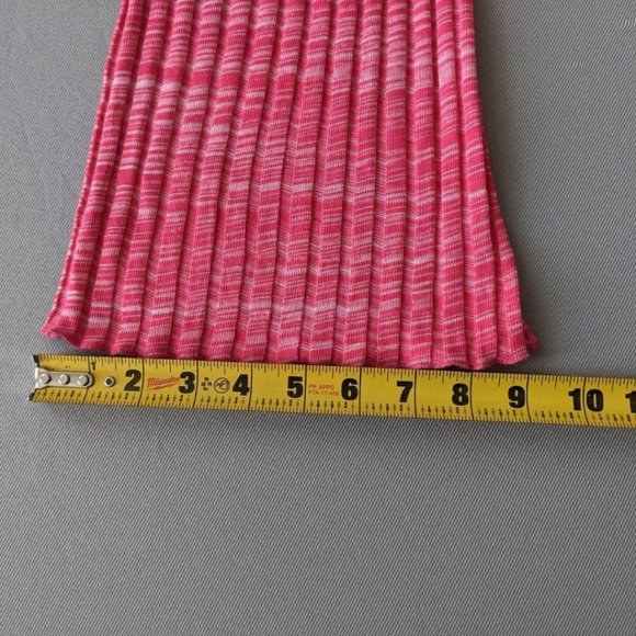 Zara Size MEDIUM Women's Ribbed High Rise Flare Pull On Pants Stretch Pink NWT - Picture 10 of 11